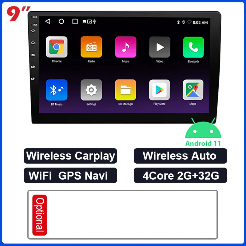 ESSGOO 2 Din Android Car Radio Automotive Multimedia Wireless Carplay GPS Stereo For Volkswagen Nissan Hyundai Kia Toyota Ford
