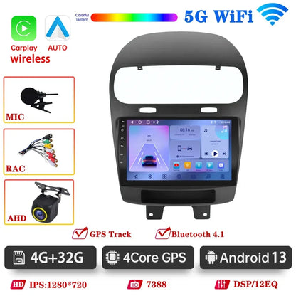 Android 14 Car Radio For Dodge Journey For Fiat Freemont 2012-2020 CarPlay Auto WiFi 5 4G Car Multimedia GPS DVR autorad