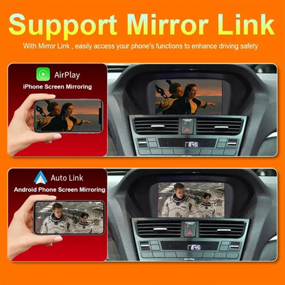 2024 Wireless  CarPlay & Android Auto Box For ACURA RDX TL ILX ZDX 2009-2013 Mirror Link  USB Player Front /Rear AHD Cameras