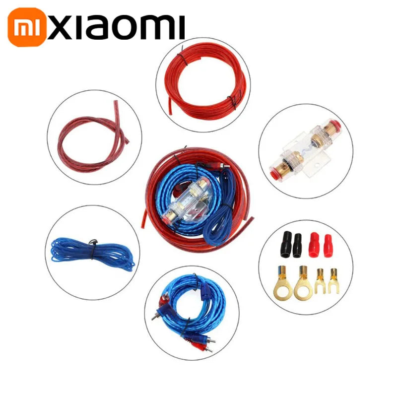 Xiaomi 1500W Audio Speakers Wiring Kit 8GA Car Subwoofer Cable 60AMP Fuse Holder Speaker Installation Wires For Car Modification