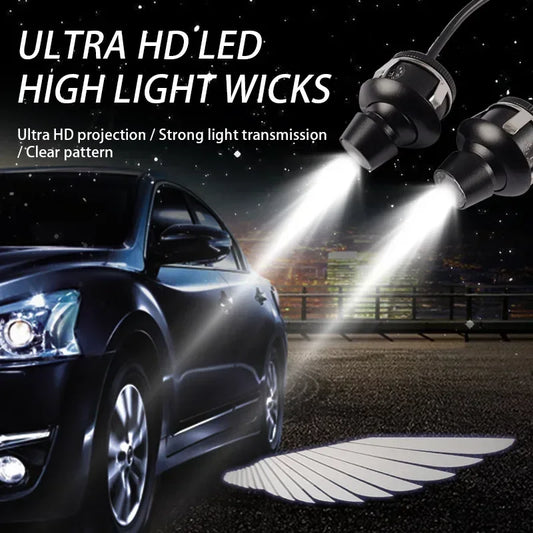 Senlo 2PCS LED Angel Wings Car Door Welcome Light Rearview Mirror Projector Lamp White Decoration Ambient Lamps Auto Accessories