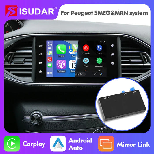 ISUDAR Wireless Carplay and Android Auto for Peugeot 208 308 508 3008 Citroën C4 DS3 DS4 DS5 SMEG MRN Multimedia Accessories