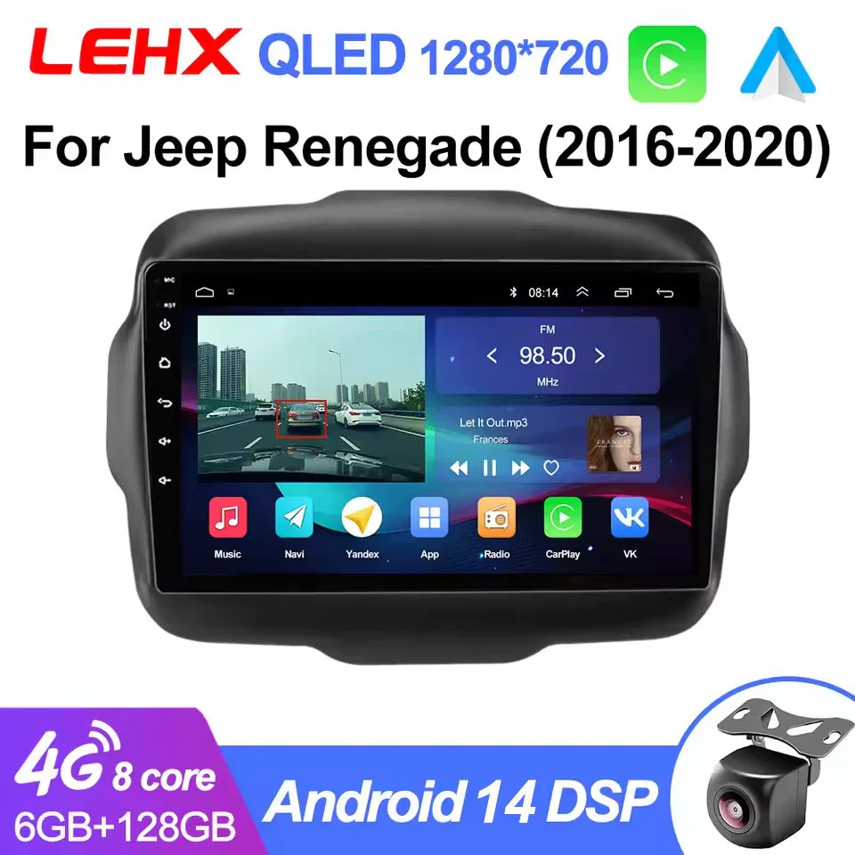 LEHX L6Pro 4G LTE DSP Car Radio Android Auto Video Multimedia Player For Jeep Renegade 2016-2020 Carplay 2din dvd Autoradio  gps