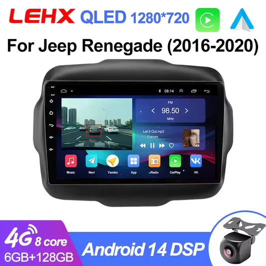 LEHX L6Pro 4G LTE DSP Car Radio Android Auto Video Multimedia Player For Jeep Renegade 2016-2020 Carplay 2din dvd Autoradio  gps