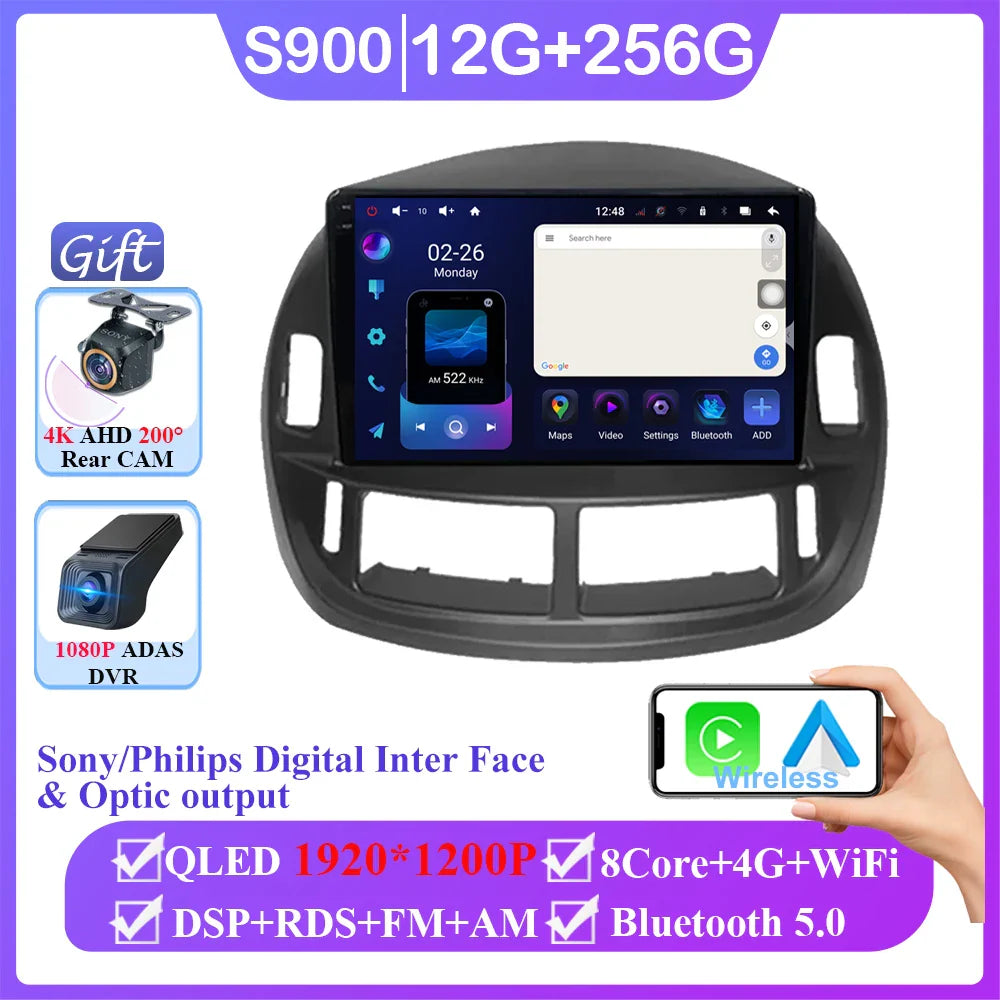 Android 14 Car For Toyota Previa ESTIMA ACR30 Tarago 2002-2006 QLED Stereo Radio Multimedia Player Head Unit GPS 4G BT Carplay