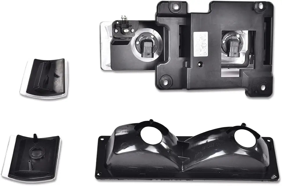 Headlights Assembly, Compatible with 1994 1995 1996 1997 1998 1999 GMC C1500 K1500 Yukon bumper Headlamp, Smoky lens Black Housi