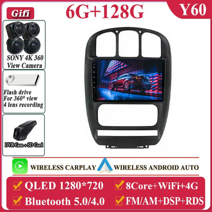 Auto Radio Android 14 For Dodge Caravan 4 For Chrysler Grand Voyager RS 2000 - 2012 Car Multimedia Player Navigation Screen DVD