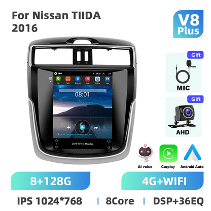 Podofo 8+128G 9.7''Car Radio For Nissan TIIDA 2016 Multimedia Player Carplay Android Auto 8Core WIFI&4G GPS Navigation Car Audio