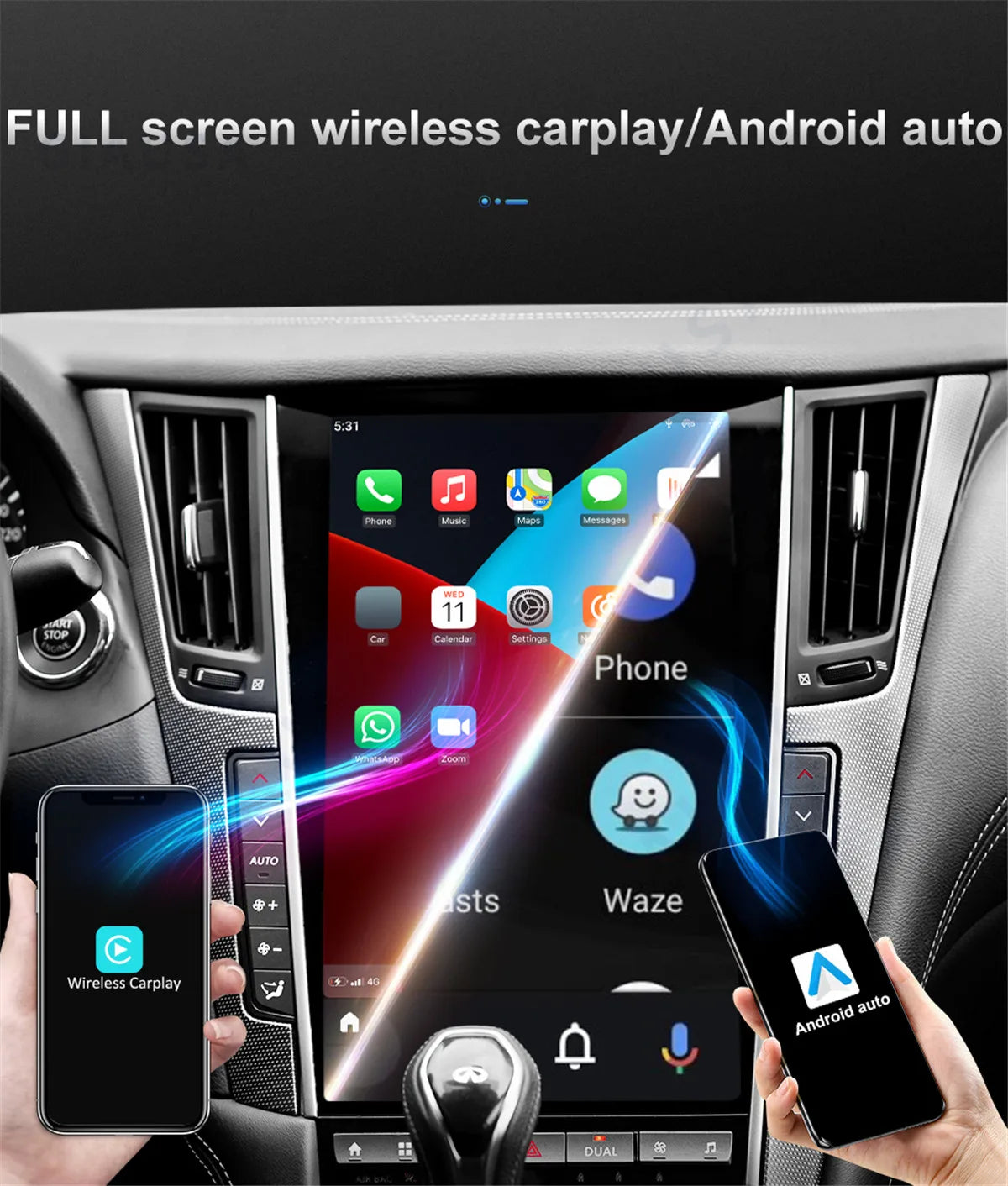 Android 13 Unit For Infiniti Q50 Q50L Q50S Q60 2014-2020 Car Radio Automotive Multimedia Tesla Screen Carplay Auto Bluetooth GPS
