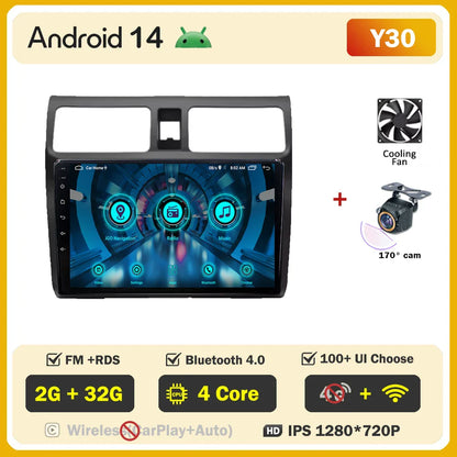 Android 14 Car player Auto Car 9 inch Radio For Suzuki Swift 2003 - 2010 GPS Navigation Auto Radio Dash Cam 5G wifi QLED Screen