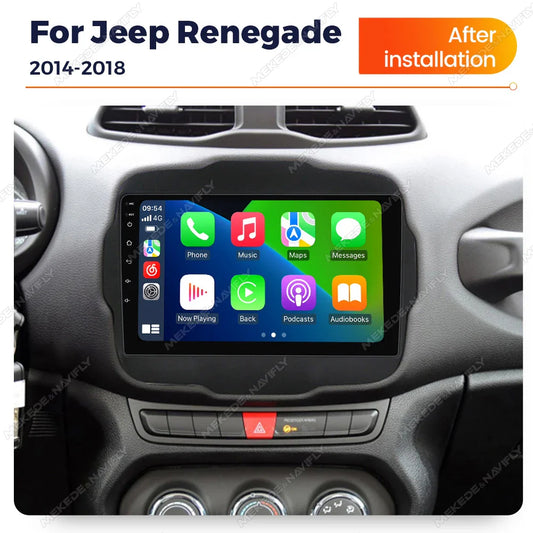 9Inch Android 14 Auto Car Intelligent System Car Radio Multimedia Player Carplay GPS Navigation DSP For Jeep Renegade 2014 -2018