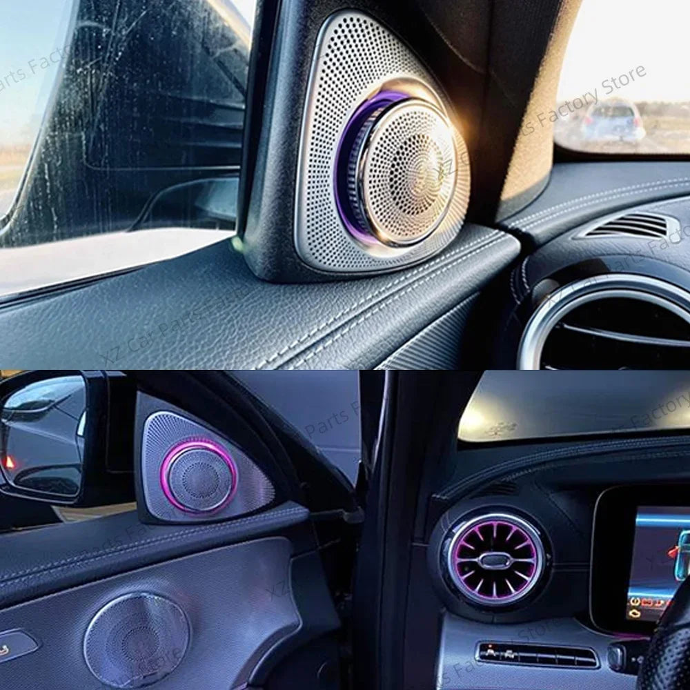 For Mercedes Benz E-Class W213 Air Vents 64 Colors 3D 4D Rotate Tweeter Interior W213 Ambient Light Speaker Cover for Light