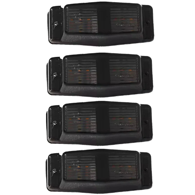 4Pcs Smoked White Front Grill Light LED Marker Lamp For Scania Volvo Man Benz Truck Lorry Double Burner Indicator Light