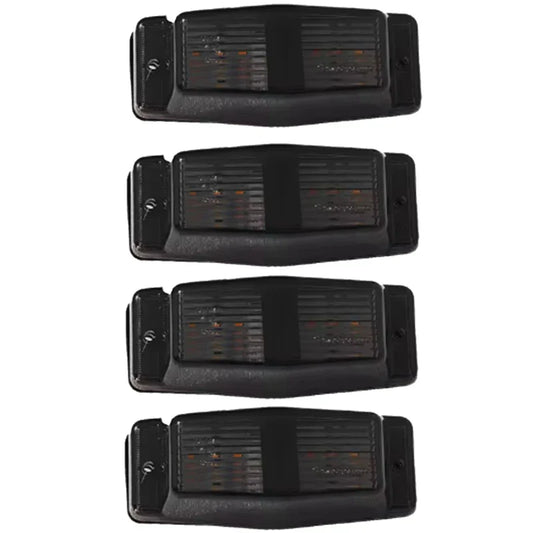 4Pcs Smoked White Front Grill Light LED Marker Lamp For Scania Volvo Man Benz Truck Lorry Double Burner Indicator Light