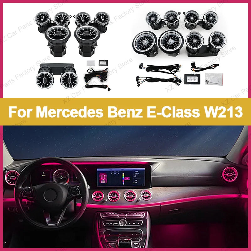 For Mercedes Benz E-Class W213 2016-2021 Led Turbine Nozzle Ambient Light Air Vent Lamp New Outlet Turbo Interior Air Vent