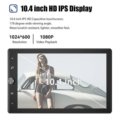 ESSGOO 10 Inch Rotatable 90° IPS Touchscreen Single 1 DIN Car Stereo Wireless Apple Carplay Android Auto USB AUX TF FM Bluetooth