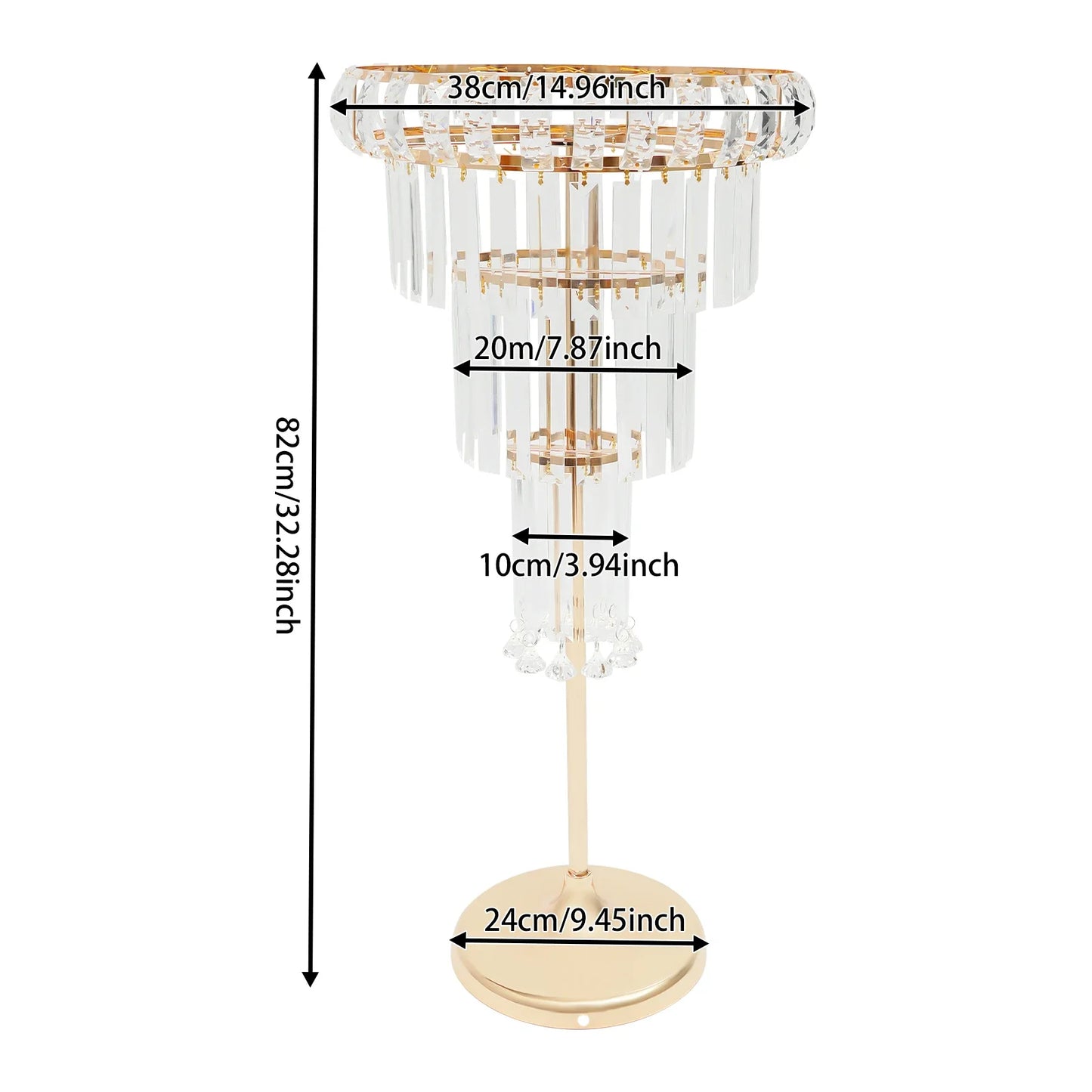 4-Tier Wedding Flower Stand - Flower Stand with Acrylic Pendants for Wedding Party Centerpieces Decor