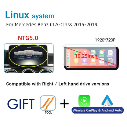 Linux Car Radio Carplay Touch Screen For Mercedes Benz C GLC V A GLA CLA Class W176 X156 C117 W205 C253 W446 Central Monitor
