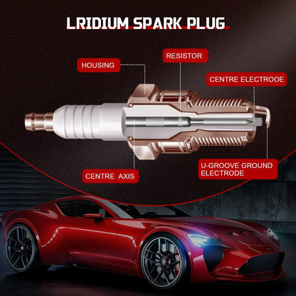 2Pcs Ignition Coils+8Pcs Iridium Spark Plugs+8Pcs Spark Plug Wires FD487 For Ford Ranger F150 F250 Lincoln Mercury Mazda B2300