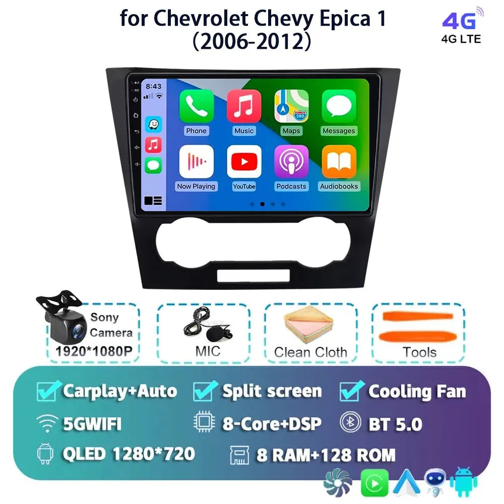 Android 14 Carplay Auto For Chevrolet Epica 1 2006 2007 2008 - 2012 Car Radio GPS Multimedia 2 Din Stereo Head Unit Player Video