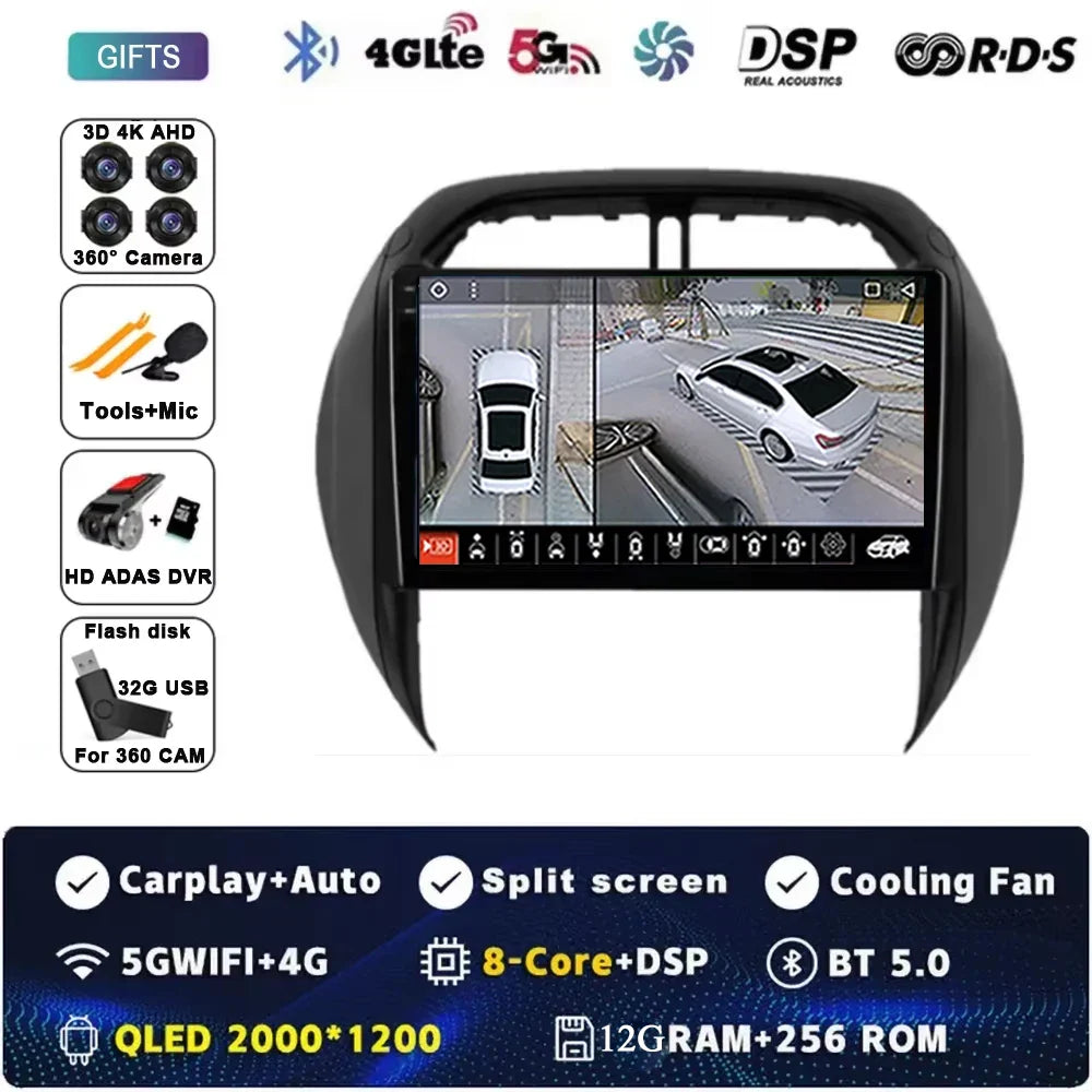 Android 15 Auto Radio For Toyota RAV4 RAV 4 2003 2004 2005 DSP Carplay GPS Navigation Multimedia Video Player Stereo 2din DVD