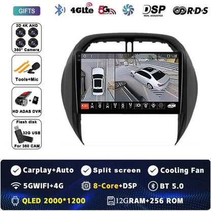 Android 15 Auto Radio For Toyota RAV4 RAV 4 2003 2004 2005 DSP Carplay GPS Navigation Multimedia Video Player Stereo 2din DVD