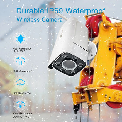 iPoster 10.1" IPS Screen DVR Monitor 1080P 30x Optical Zoom Digital Wireless Camera For Construction Tower Crane Lift Excavator