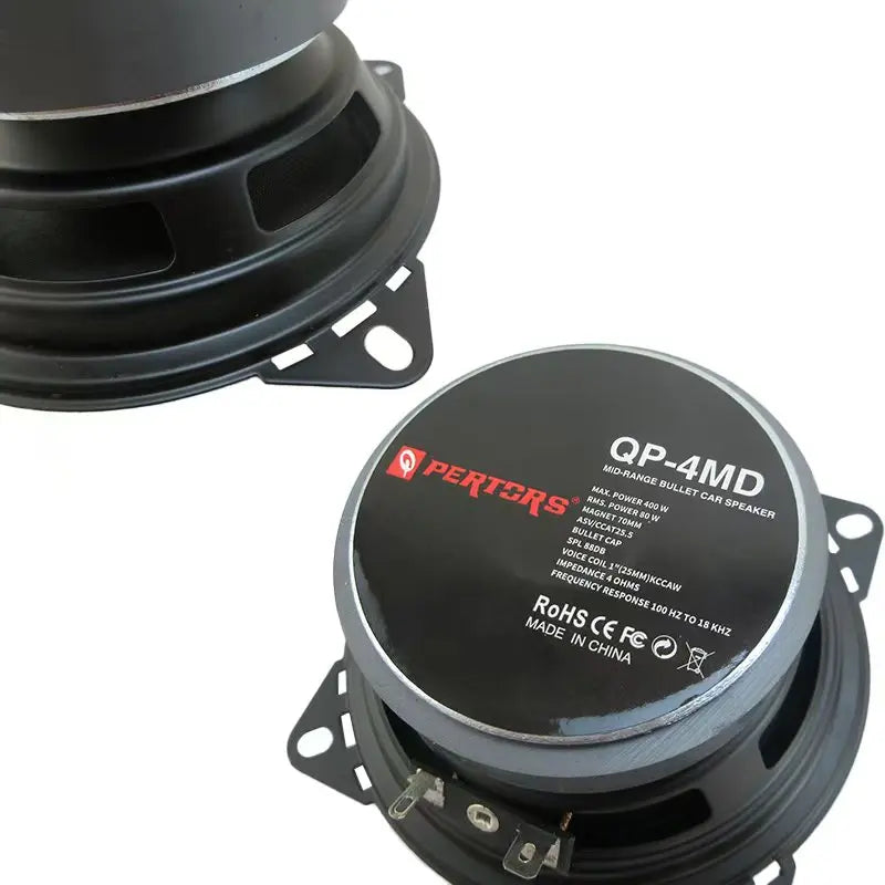 1Pair 4 inch Car Stereo Mid Range Woofer Integrated Vehicle Speaker 400W, 4 ohm Mid-bass Suitable for Car Audio Modification