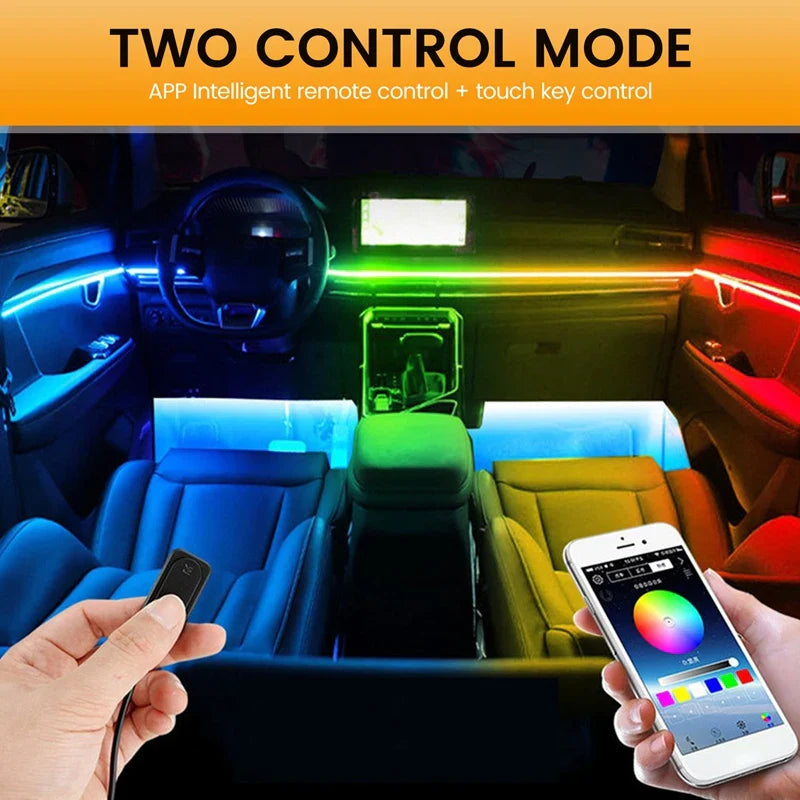 LED Interior Acrylic Fiber Strip Car Atmosphere Lamp Streamer Car Ambient Light Streamer Decorative Light Strip
