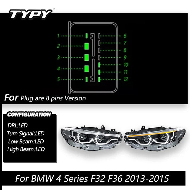 TYPY Car Lights For BMW 4 Series F32 Headlight F36 2013-2019 LED Projetor head Lamp Daytime Running Light Automotive Accessories