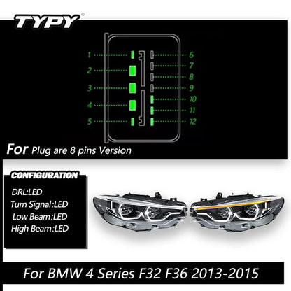 TYPY Car Lights For BMW 4 Series F32 Headlight F36 2013-2019 LED Projetor head Lamp Daytime Running Light Automotive Accessories