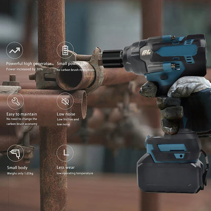 1200N.M Torque Brushless Electric Impact Wrench 1/2 inch Cordless Wrench Screwdriver Power Tools for Makita 18V Battery power tools