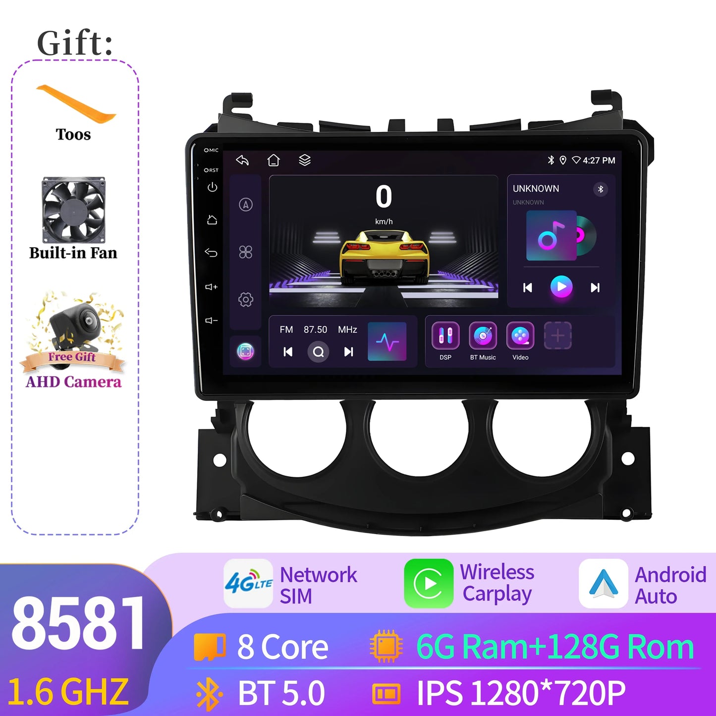 For Nissan 370 Z 370Z 2009-2012 Car Radio Multimedia Player Navigation 4G Wireless BT CarPlay Android 14 7862S 2K QLED Screen
