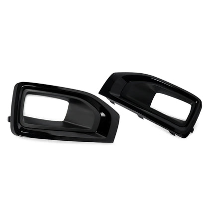 Pair Glossy Black Fog Lights Frame Shell Replace For 2015-2020 GMC Yukon / Yukon XL Fog Lights Bezel Cover Trim Chrome Auto Part