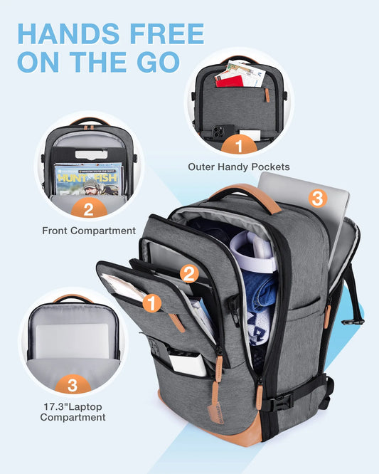 BAGSMART Suitcase Travel Backpack for Easyjet Cabin Bag 45x36x20 Men's Backpacks Expendable Waterproof 17‘’ Laptop backpack