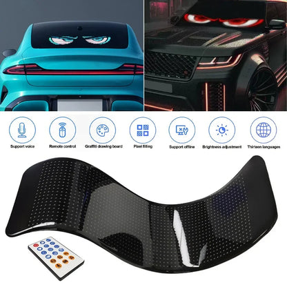 1/2PCS Demon Eyes Car Soft Screen LED Pixel Panel Light DIY Programmable Flexible Decoraive Light For Car Truck Board Windshield
