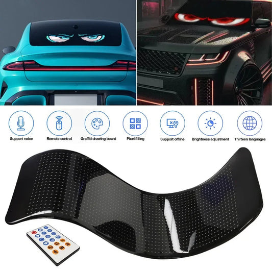 1/2PCS Demon Eyes Car Soft Screen LED Pixel Panel Light DIY Programmable Flexible Decoraive Light For Car Truck Board Windshield