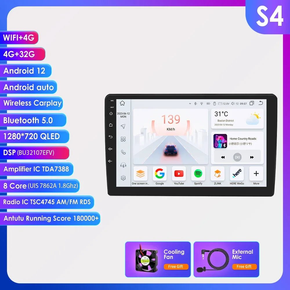 Hizpo 10.1 Inch Android Auto Car Radio Multimedia Video For JEEP Compass Patriot Chrysler 300C Sebring Liberty Dodge Wrangler BT