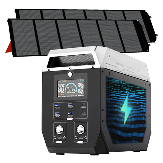 2000W/2048Wh Portable Power Station 640000mAh 220V LifePo4 Batterie Generator+200W Solar Panel Powerstation Emergency Backup