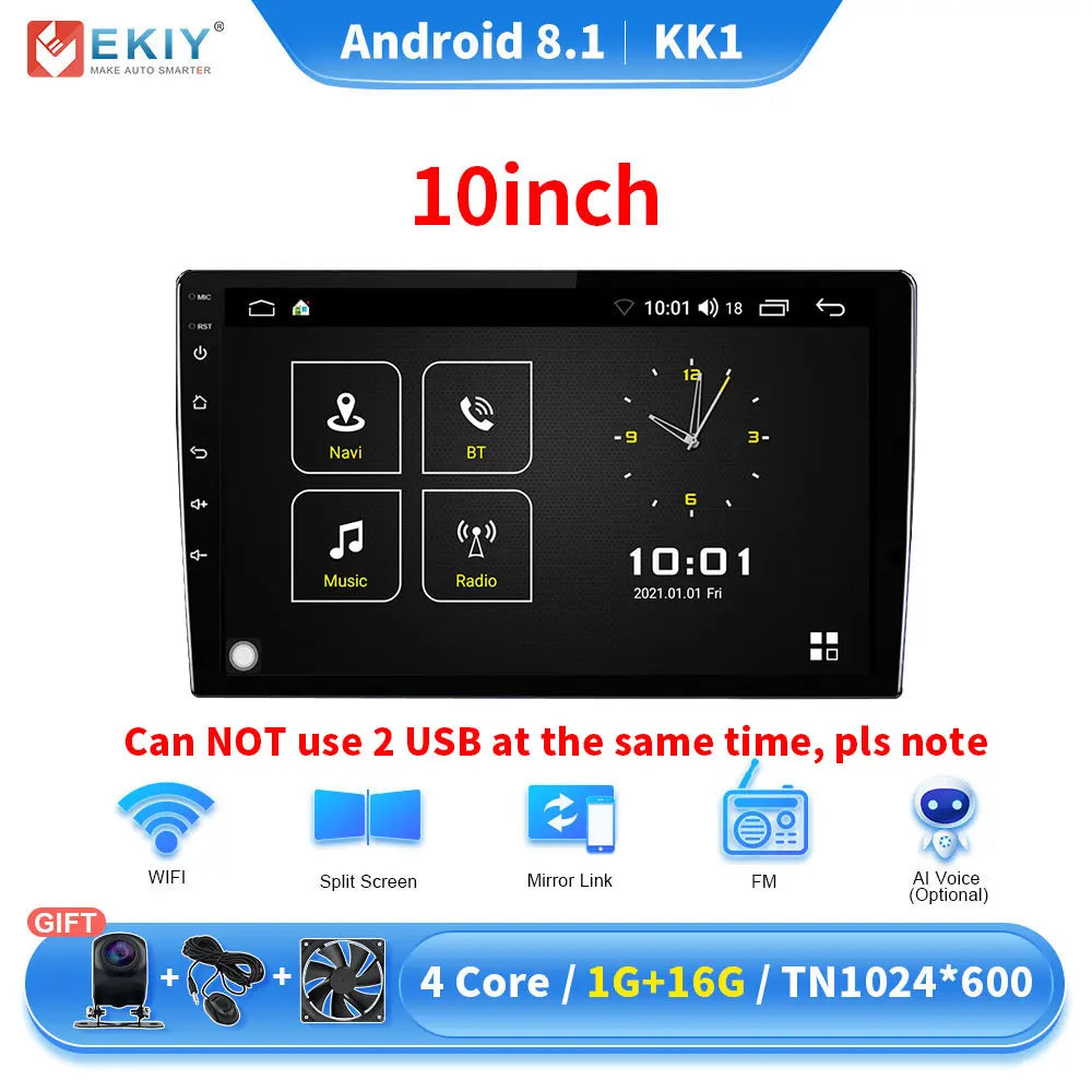 EKIY KK5 2 Din Android 7 9 10 in Car Multimedia Video Player Universal Stereo Radio GPS For Volkswagen Nissan Hyundai Kia Toyota