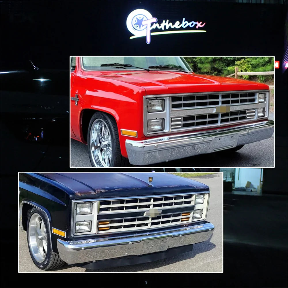 Switchback LED Amber Front Bumper Turn Signal Lights w/ White DRL For Chevrolet Blazer C10 C20 C30 K10 For GMC C1500 C2500 C3500
