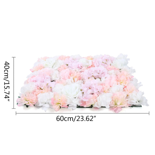 Romantic Flower Wall for Background Decoration, Silk Material, 60x40cm Panels, Easy to Link with Cable Ties, Perfect for