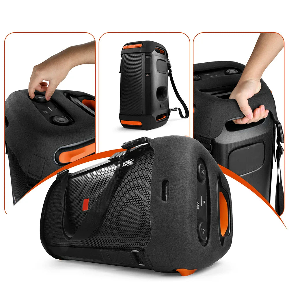 Travel Carrying Case W Dual Shoulder Strap EVA Protective Cover Travel Carry Holder Pouch for JBL Partybox 110 Portable Speaker