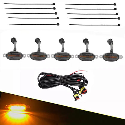 5X For Honda Civic Hatchback 2020-2021 Grille LED Light Raptor Style Cover