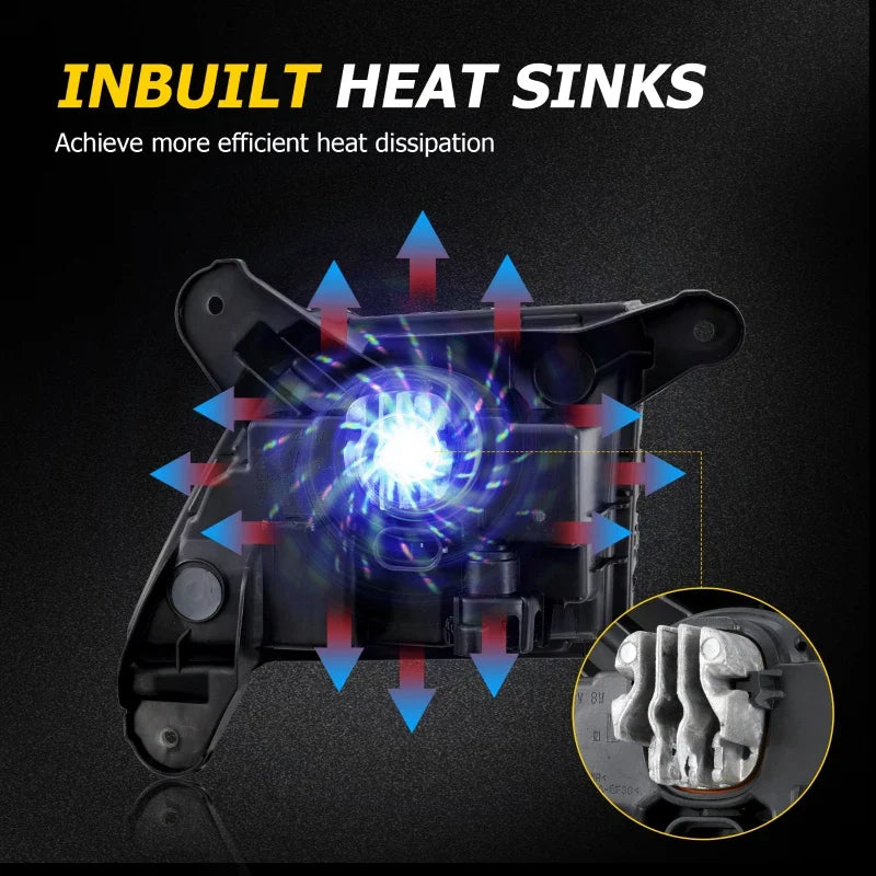 2pcs Car Front Bumper Driving Fog Lights Kit for Chevrolet Silverado 1500 2500HD 3500HD 2019-2022