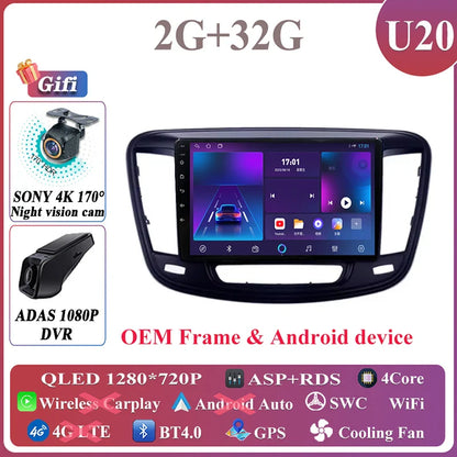 Android Auto For Chrysler 200 200C 200S 2015 - 2019 Car Radio Multimedia Video Stereo Player Carplay Navigation GPS DSP 5G WIFI