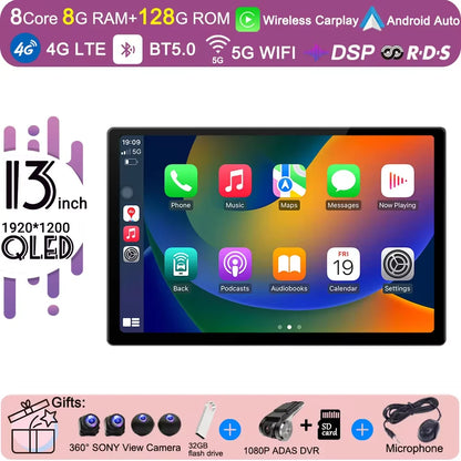 13.3 inch Android 14 Carplay Auto For Jeep Wrangler 3 JK 2011 2012 2013 2018 Car Radio Player Multimedia srereo Navigation BT