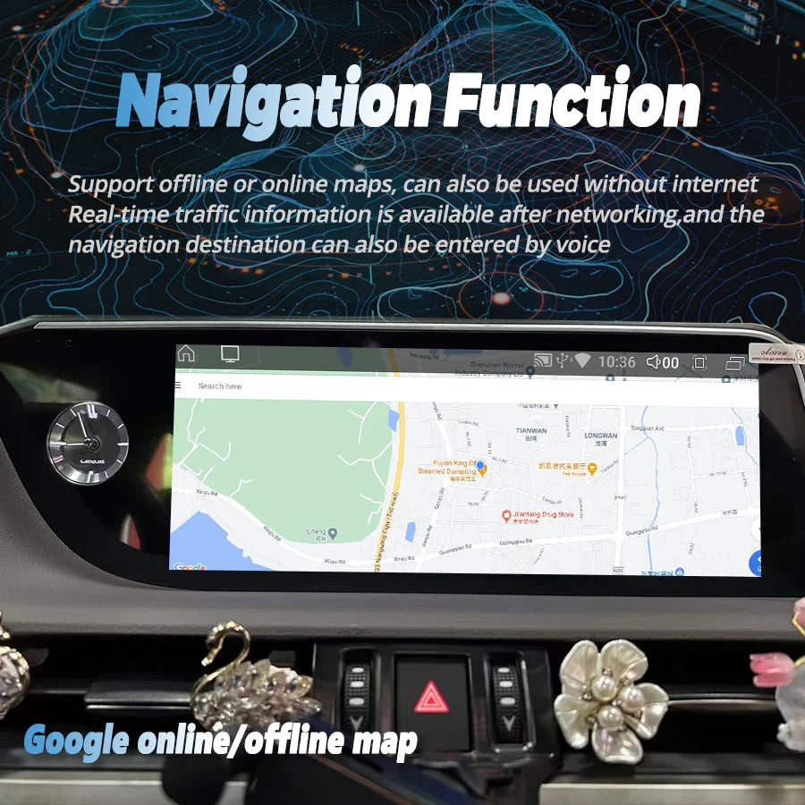 10.25" Android 14 Wireless Auto Radio CarPlay For Lexus UX UX200 UX250h Car Multimedia WiFi 4G Navigation GPS Stereo Screen