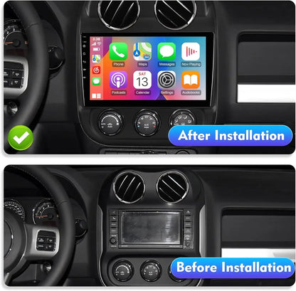 10inches Android 13 Car Stereo for Jeep Compass/Patriot 2010-2016 IPS Touchscreen Screen Car Radio with Carplay & Android Auto