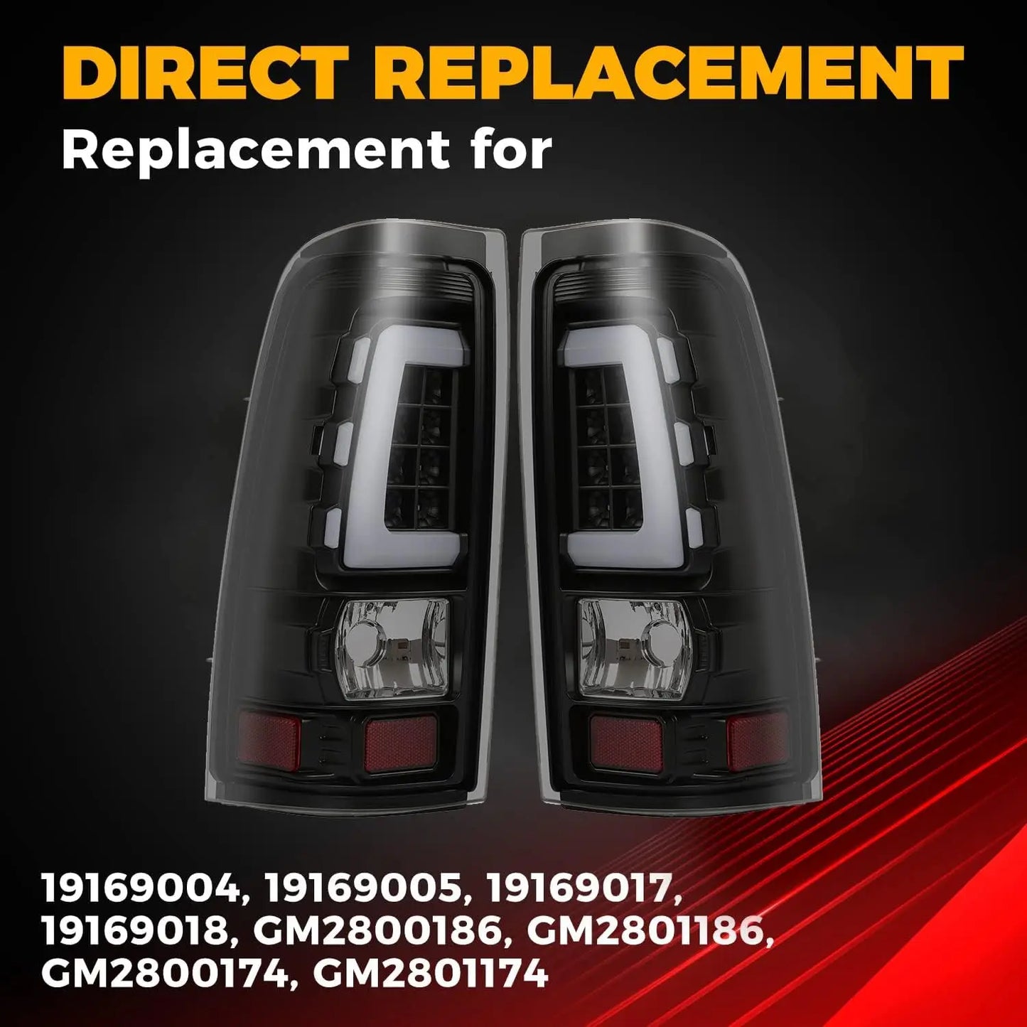 LED Tail Lights Assembly for Chevy Silverado Sierra 1999-2006 Smoked Lens GMC 1500 2500 3500 Truck Tail Lights Upgrade